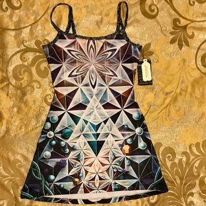 Sacred Mirror festival stretch mini-dress